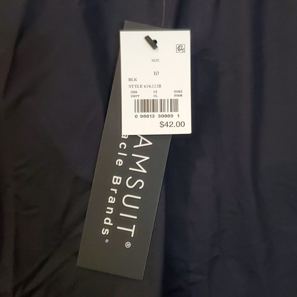 NWT Swim Skirt Dreamsuit by Miracle Brands Black Control Fabric Swimsuit Bottoms - Picture 8 of 10